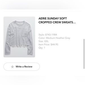 Aerie Sunday Soft Cropped Sweatshirt XXL
